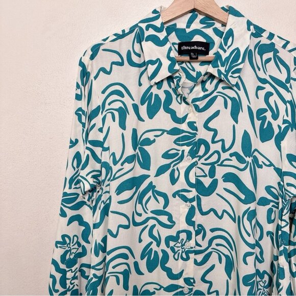 Threadbare Womens Large Turquoise Midi Shirt Dress - Picture 3 of 12